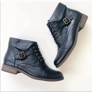 Steve Madden Stinnger black leather ankle boots